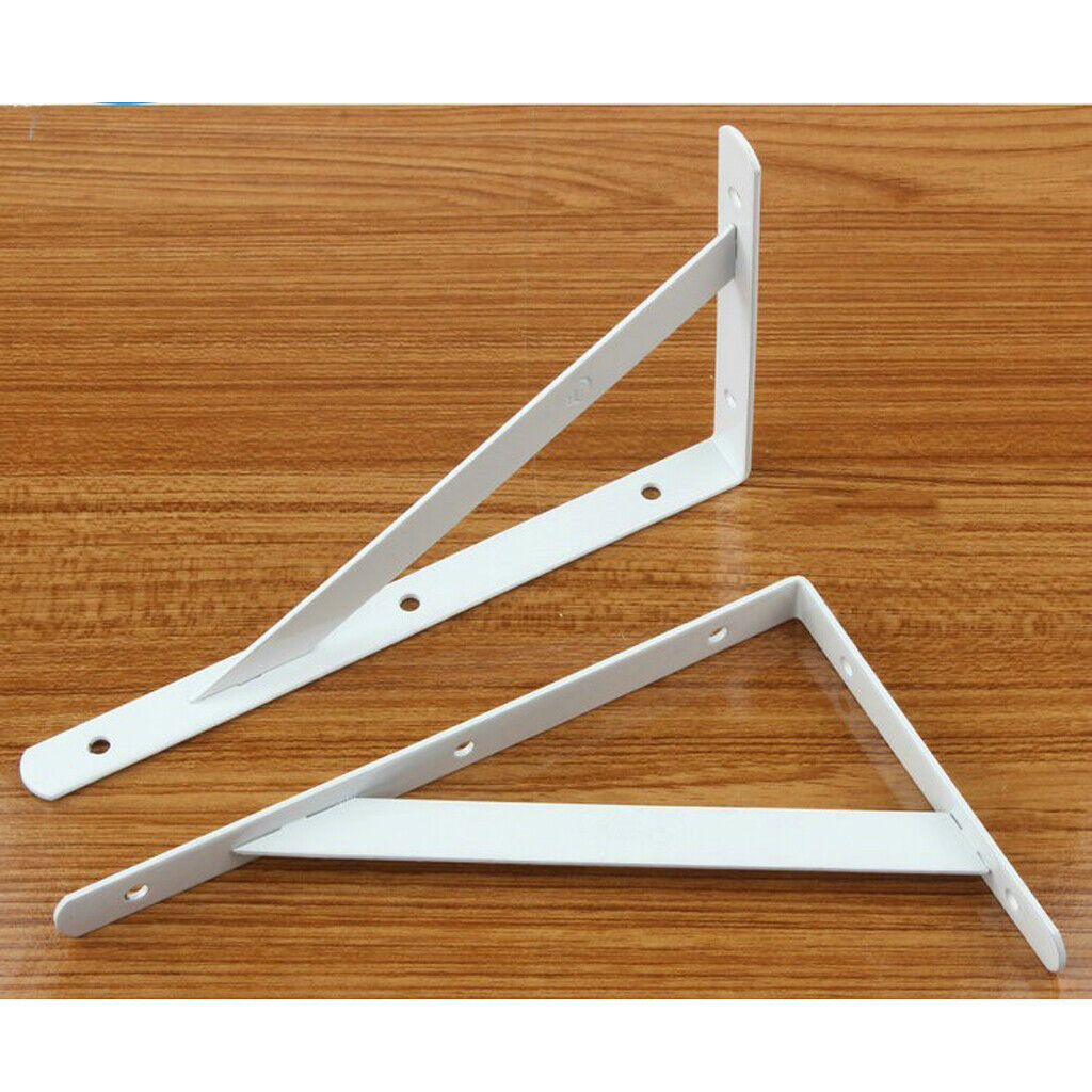 2pcs L-shaped Wall Bracket Support  Holder Stand 200x120x2mm Black