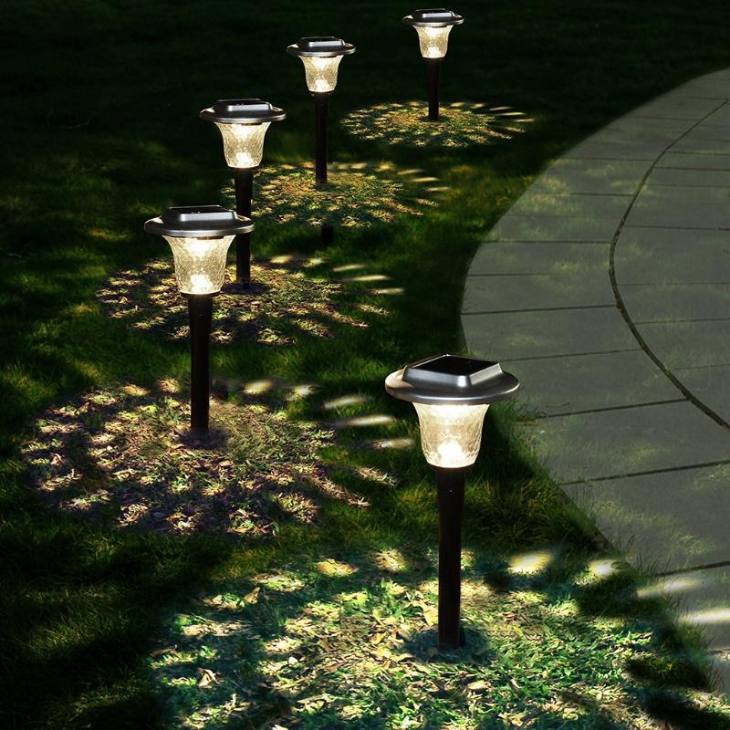 Security Waterproof Garden Yard Path Lamp 2Pcs LED Outdoor Solar Light Lamp