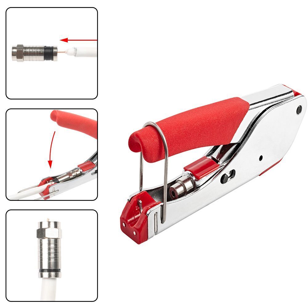 Squeeze Pliers Crimping Pliers Coaxial Cable Stripper Coax CrimperFor RG6 RG59