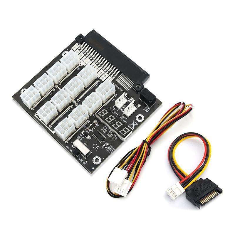 PCI-E 12V 18+12Pin to ATX 12x 6Pin Power Supply Server Adapter Breakout Board