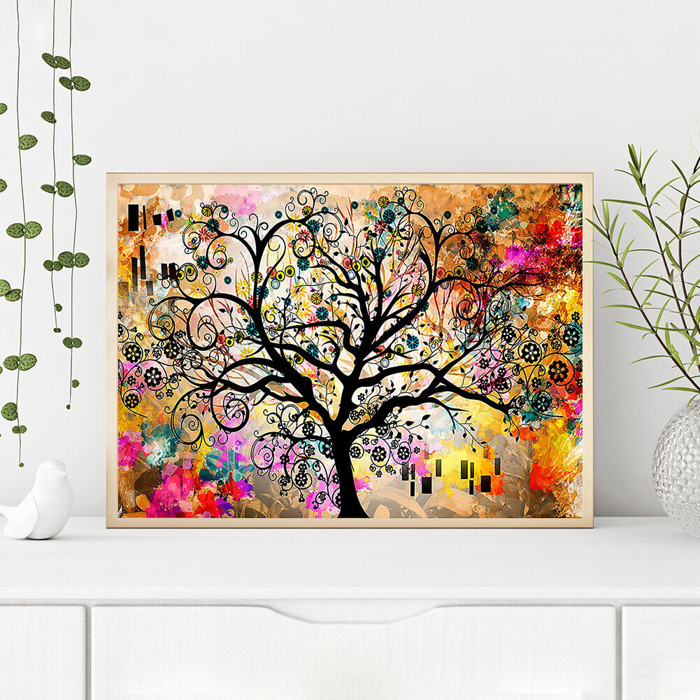 5D DIY Diamond Painting Color Tree Full Round Drill Art Picture Rhinestone