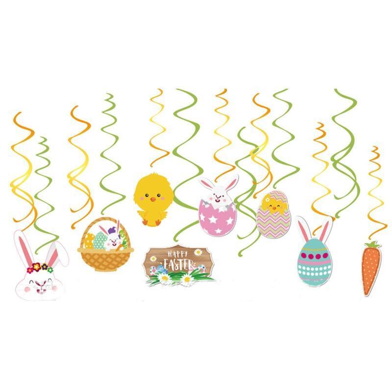 Easter Hanging Swirl Ornament Hanging Spiral Bunny Egg Chick Carrot Patterns