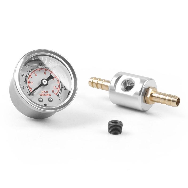 Universal Auto 1/8 NPT Fuel Pressure Gauge Liquid Filled Polished Case 0-160 Psi