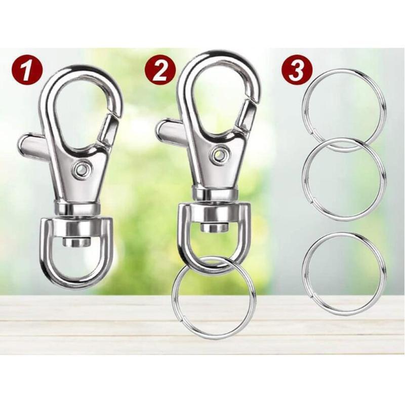 120 Pcs Metal Key Chain Clip Hooks with Key Ring for Lanyard Purse and Crafting