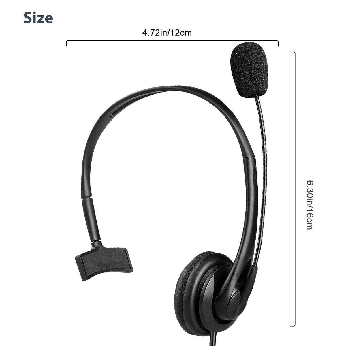 Laptop/PC Headset with Microphone Call Center USB Single Sided Ear Headphones