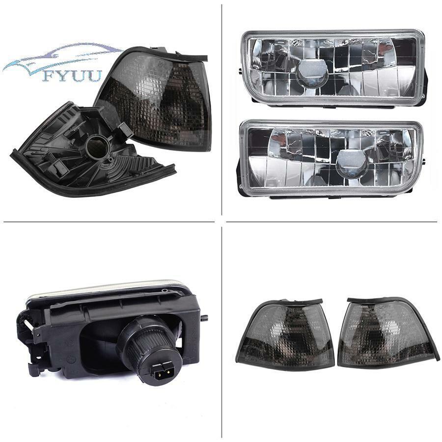 For BMW E36 3Series Corner Light Turn Signal + Fog Lights Lamps Crystal Lens Fit