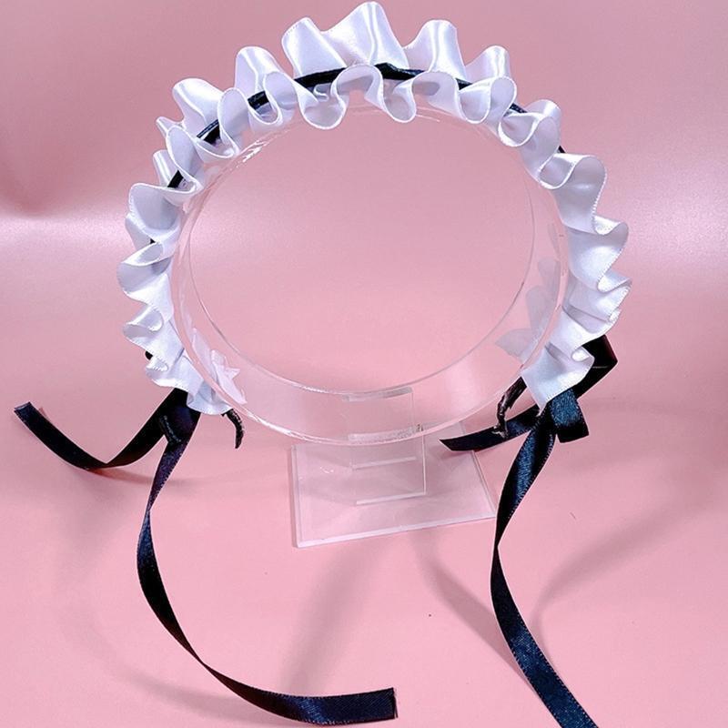 Funny Pleated Laces Headband Elegant Bowknot Hairbands Lolita Costume Supplies