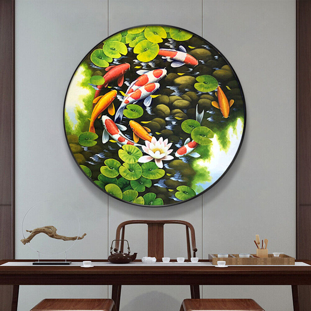 Fish 5D Full Round Drill Diamond Painting Cross Stitch DIY Rhinestone Craft