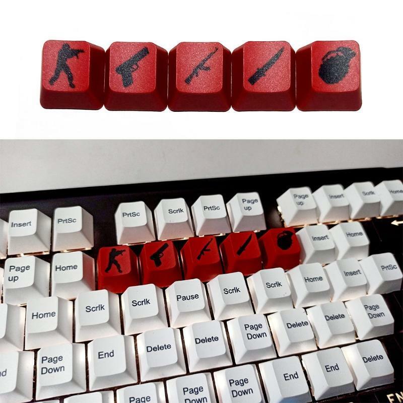 5pcs Creative Keycaps for Mechanical Keyboards OEM Profile PBT Dye-sub Keycap R4