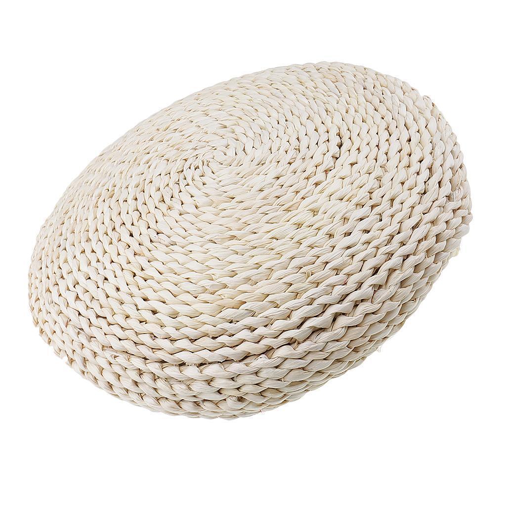40cm Handmade Natural Straw Pouf Tatami Cushion Meditation Yoga Mat Zafu