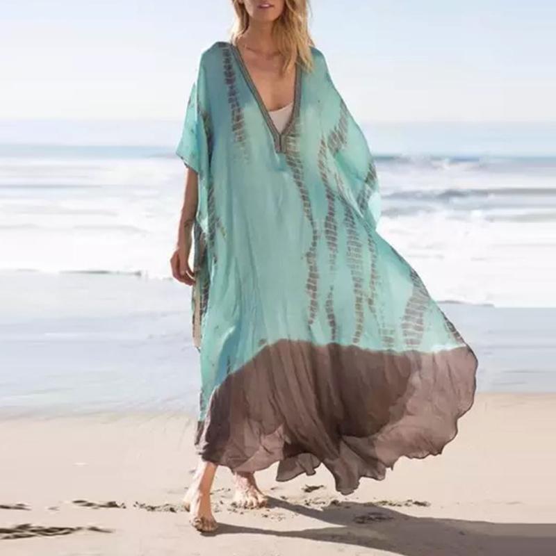 Plus Size Swimsuit Cover Up Summer Stylish Chiffon Beach Cardigan Swimwear Cover