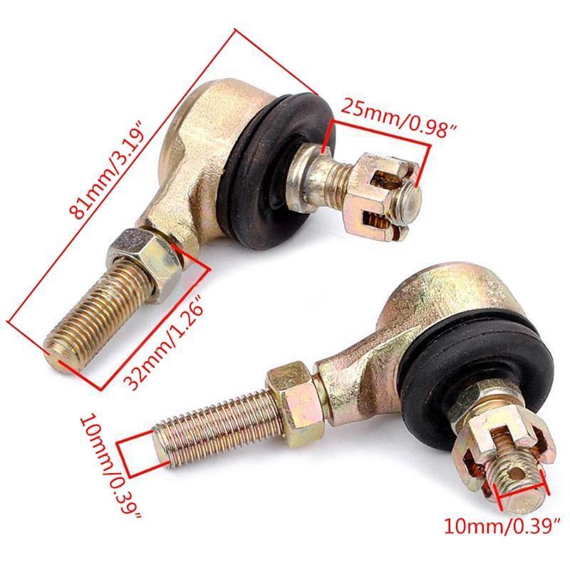 2Pcs Easy Installation 10mm M10 Tie Rod Ball Joint for 50-250cc ATV Quad