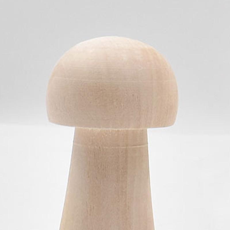 Unfinished Wooden Mushroom 5pcs/set Blank Wood Color Small Mushroom