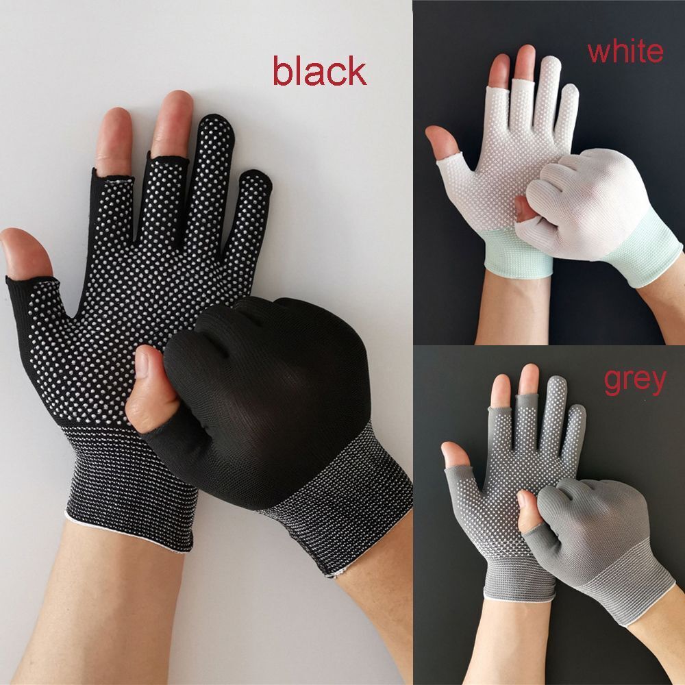 Sun Protection Anti-Slip Fishing Gloves Open/Half Fingers Driving Mittens