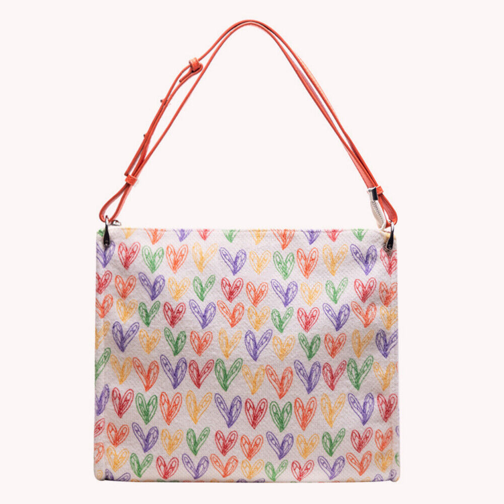 Love Printed Women Handbag Canvas Candy-Color Students School Shoulder Bag