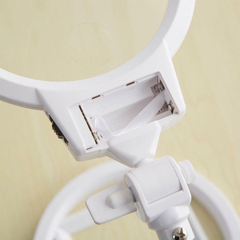 Foldable 5X Magnifying Glass Multi-functional Desktop Embroidery Loupe Magnifier