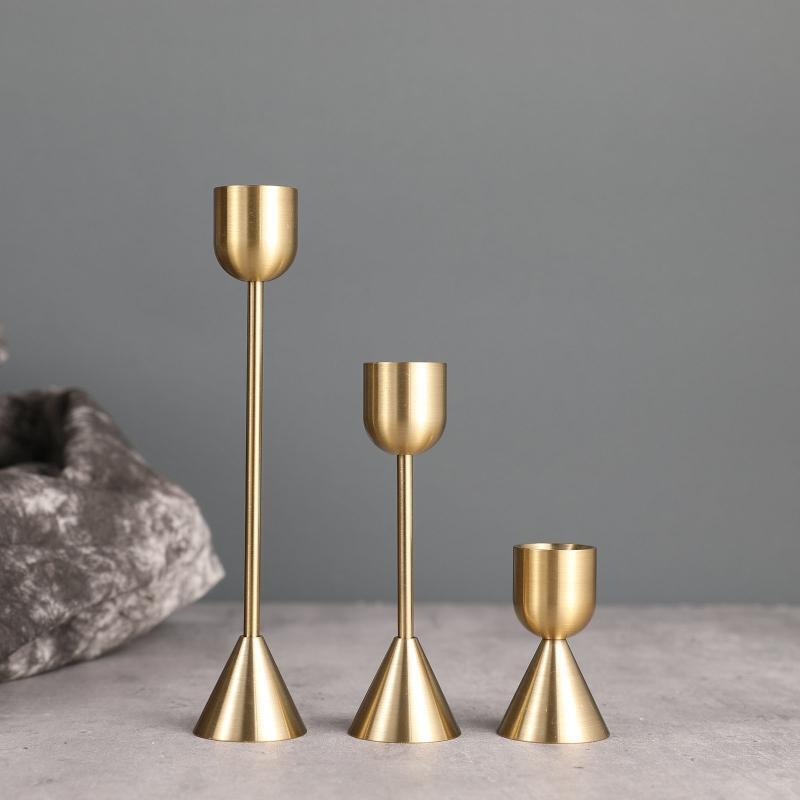 Metal Candle Holders 3pcs/set Wrought Iron Candlestick Cup Stand Holder