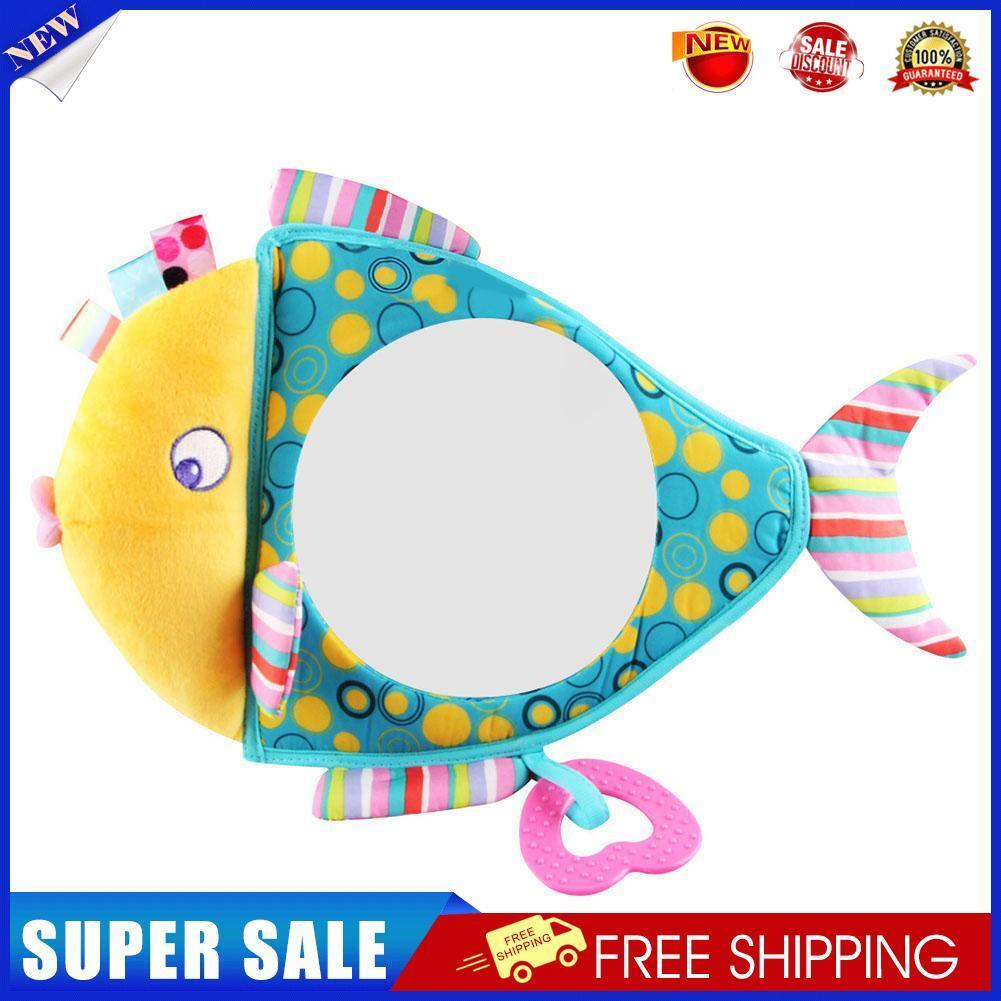 Adjustable Baby Car Back Seat Mirror Kids Fish Plush Safety View Monitor