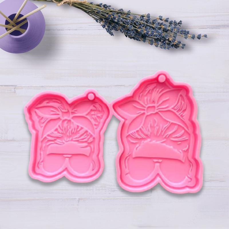 Pink Shiny Sunglasses Girl Keychain Silicone Mold for Valentine Love Gift Craft