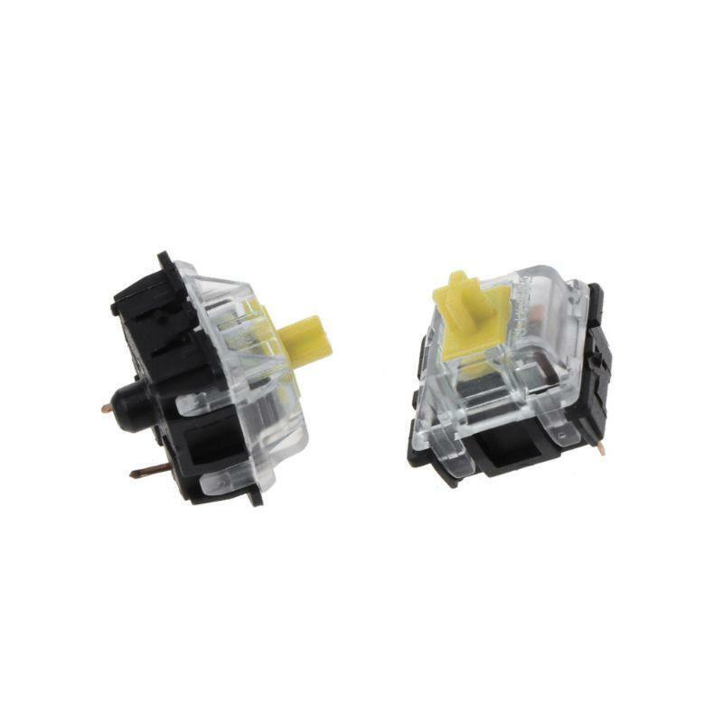 10Pcs Mechanical Keyboard Gateron MX 3 Pin Yellow Switch Transparent Case