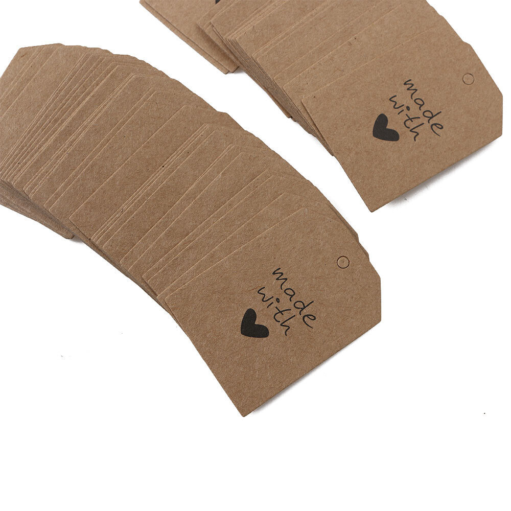 Wedding Supplies Kraft Paper Made with Love Gift Cards Blank Label Hang Tags