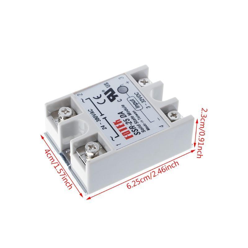 Solid State Relay Module SSR-25DA 25A 250V 3-32V DC Input 24-380VAC Output
