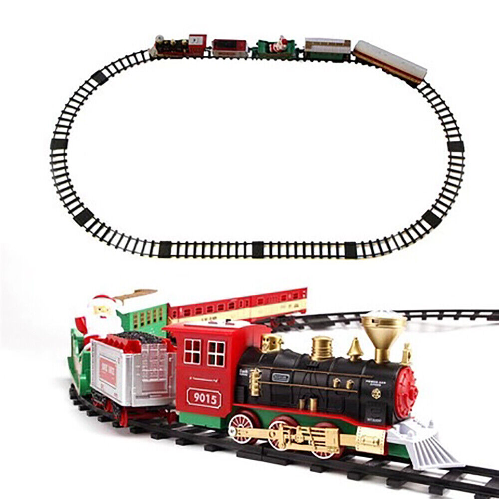 Classic Electric Simulation Rail Christmas Steam Train Track Set Kids Xmas Gift