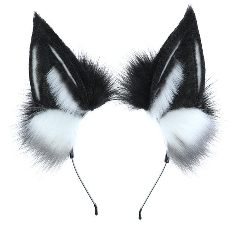 Simulation Wolf Ear Lolita Plush Hair Hoop Headband All-match Outdoor Activities