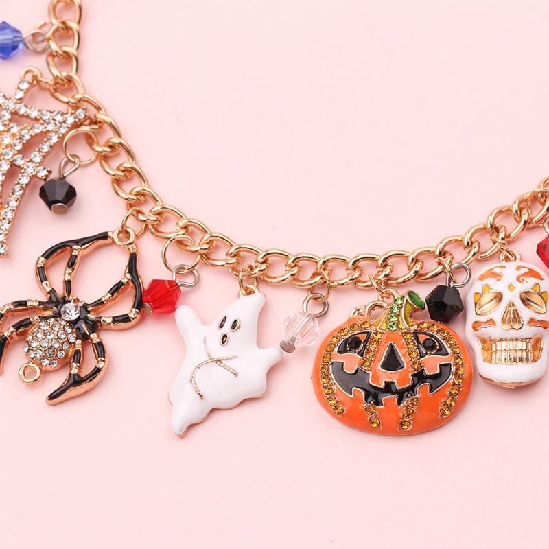 Spider Pumpkin Alloy Bracelet Halloween Bracelet Gifts Punk Charm Party Jewelry