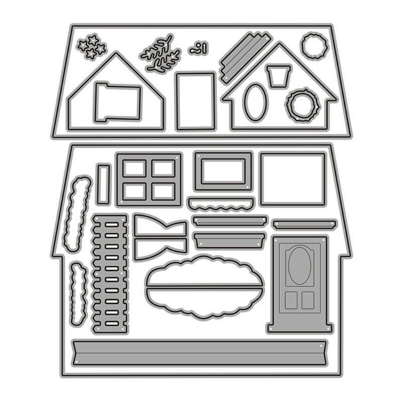 Metal House Cutting Dies Stencil Exquisite Scrapbooking Embossing Template