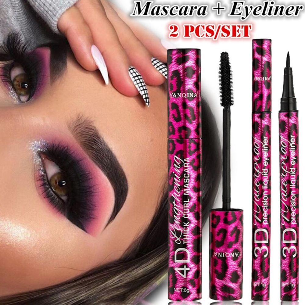 Eyelash Curling 2In1 Mascara Eyeliner Pencil Eye Makeup Tool Set Extension