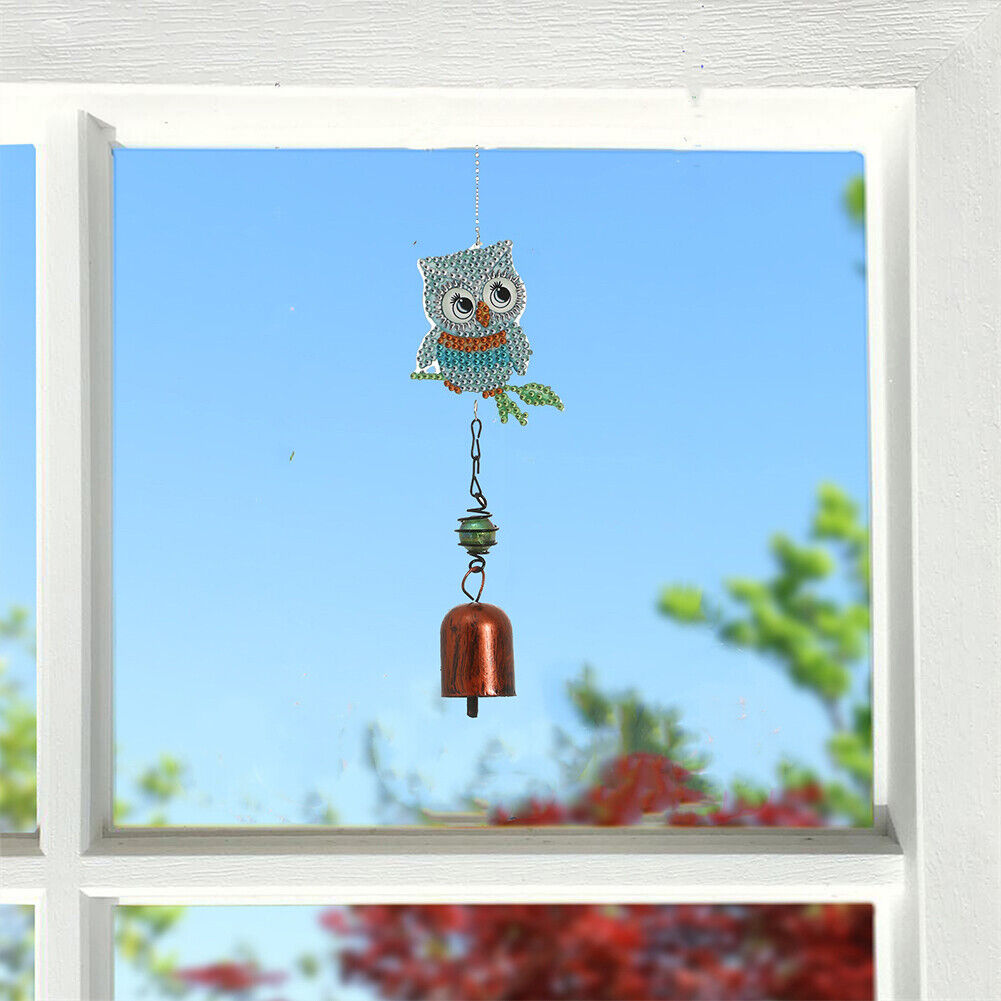 5D Owl Diamond Painting Wind Chime Pendant Mosaic Kit Home Decor (DZ3067)