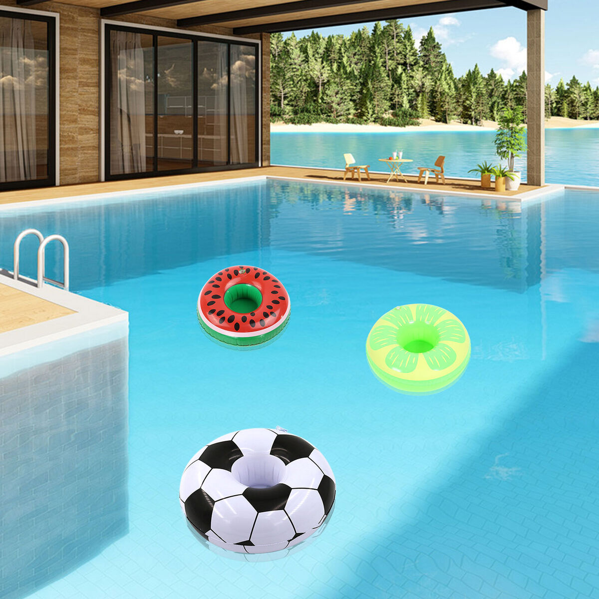 Pool Cup Holder - Pack of 9 Inflatable Float Drink Holder for Summer Beach