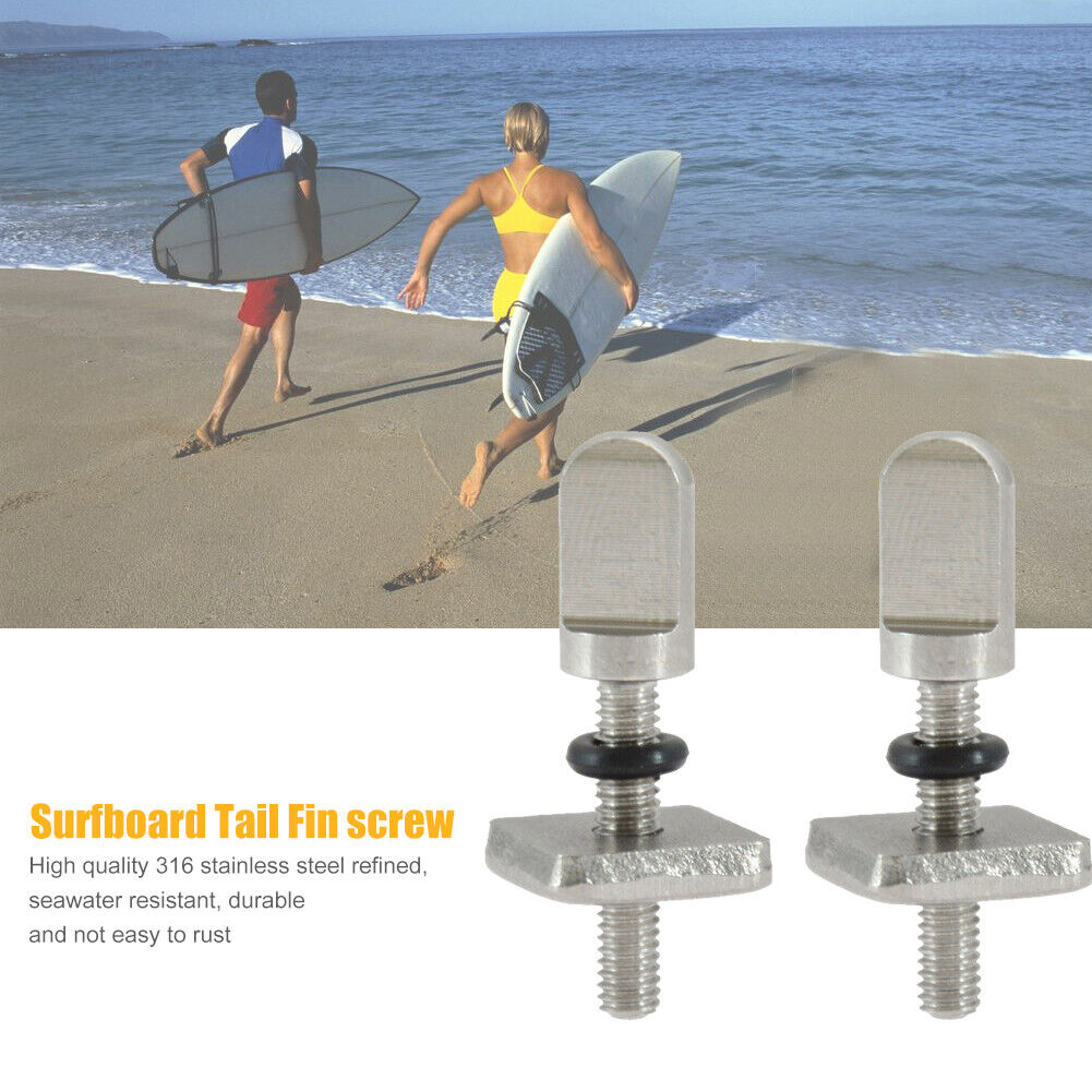 2pcs Surfboard Tail Fin Screw M4 Fin Nails Bolt Longboard Surfing Screws