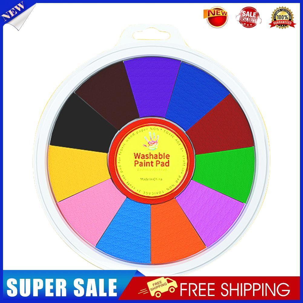 Finger Painting Ink Pad Stamp DIY Kids Finger Montessori Drawing (12 Color)