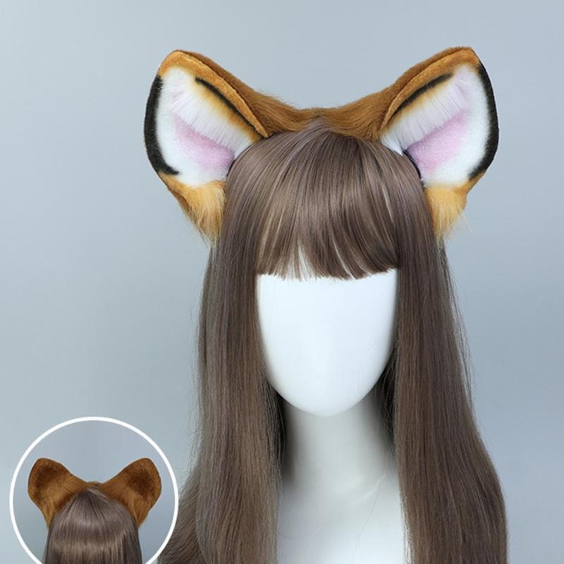 Cartoon Hair Hoop Plush Tiger Ears Headdress Headband for Street Shooting