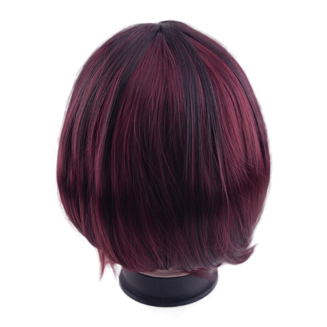 Natural Red Wine Color Short Straight Bob Women Ladies Party Full Wig Hair