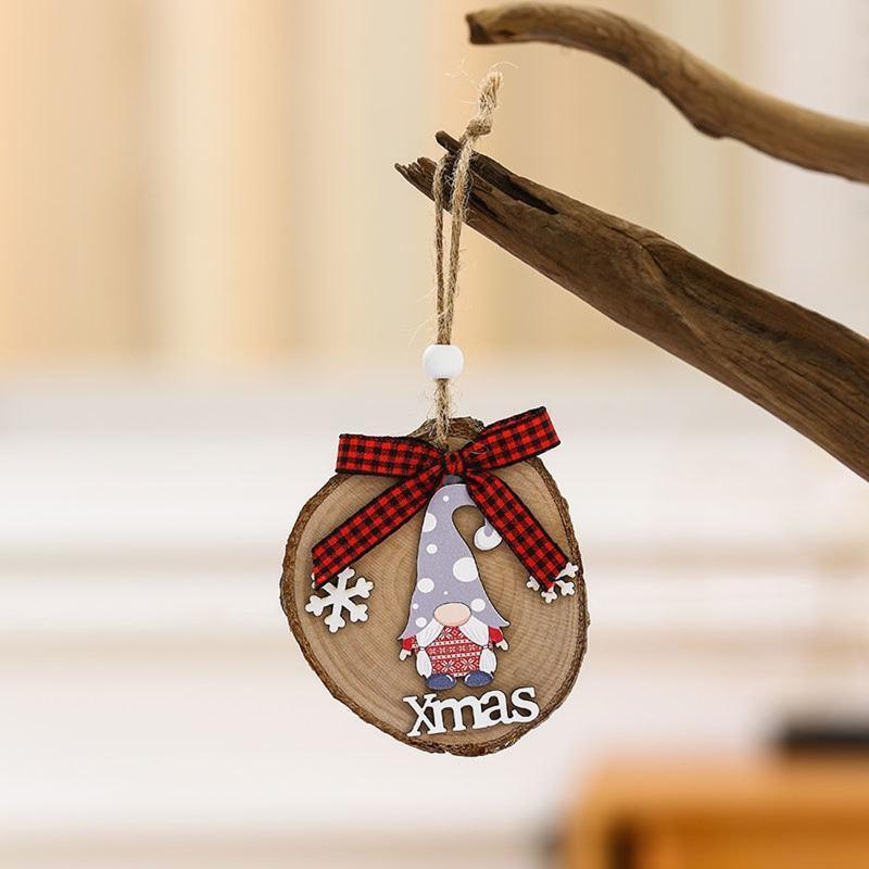 Christmas Decorations Tree Gnome Ornament Cute Wooden Xmas Ornaments Hanging