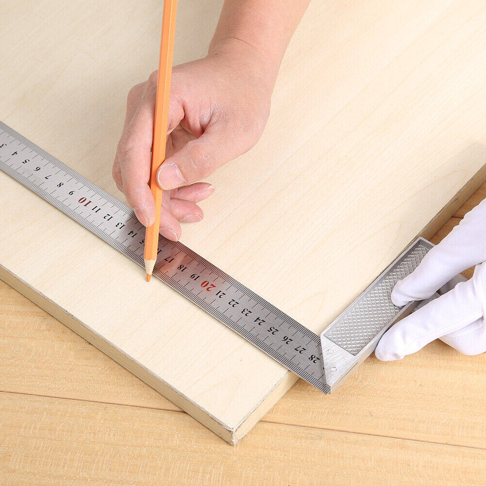 300mm Aluminum Alloy Square Ruler 90 Degree Right Angle Turning Ruler Gauge