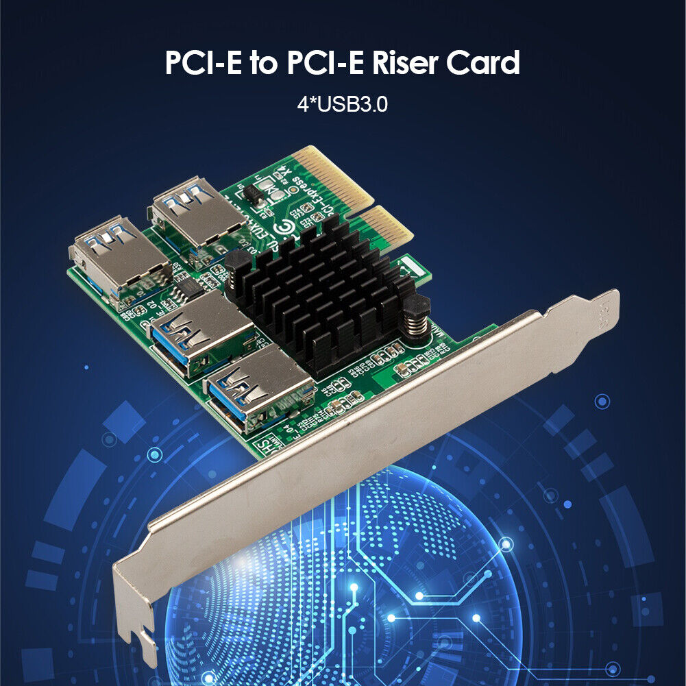 PCI-E Multiplier Extender Module 1 To 4 PCI-Express Slot USB 3.0 Riser Card