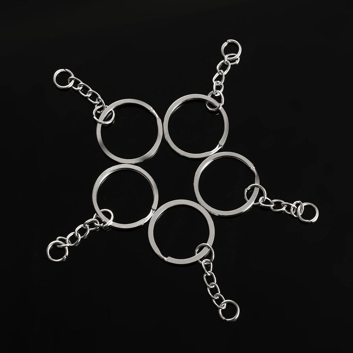 100pcs 25mm*30mm Keyring Key Chain Split Rings Findings Short Loop DIY Household