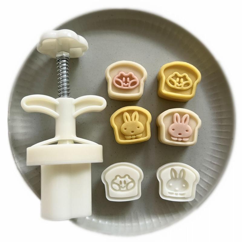 Toast Shaped Stamps Moon Cake Moulds for Mid-Autumn Festival DIY Baking Mooncake