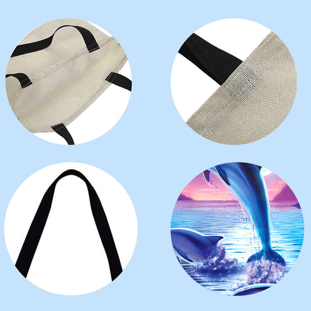 J little whale Printed Shoulder Shopping Bag Casual Large Tote Handbag