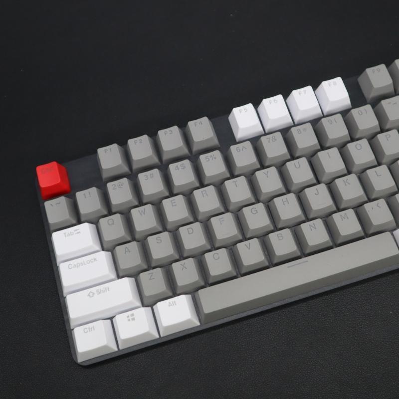 104Pcs PBT Light Transmitting Keycap 2 Color Key Cover for Mechanical Keyboard