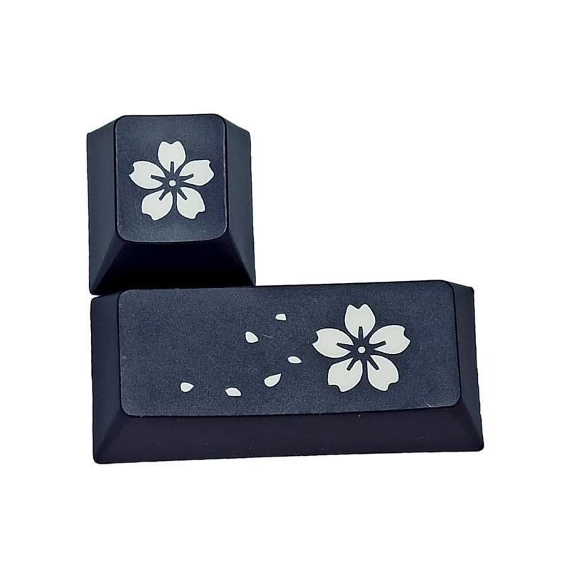 2 Personalized Keyboard Keycap Cherry Profile Esc Enter Keycap Black White Petal