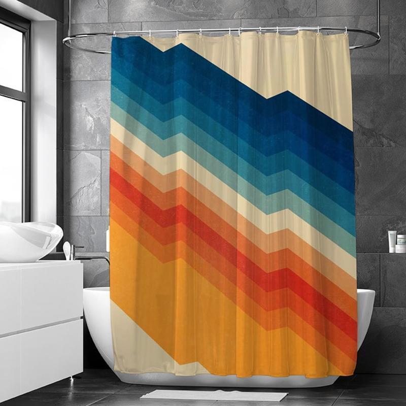 Morandi Color Shower Curtain Waterproof Mould Proof Polyester Bath Supplies