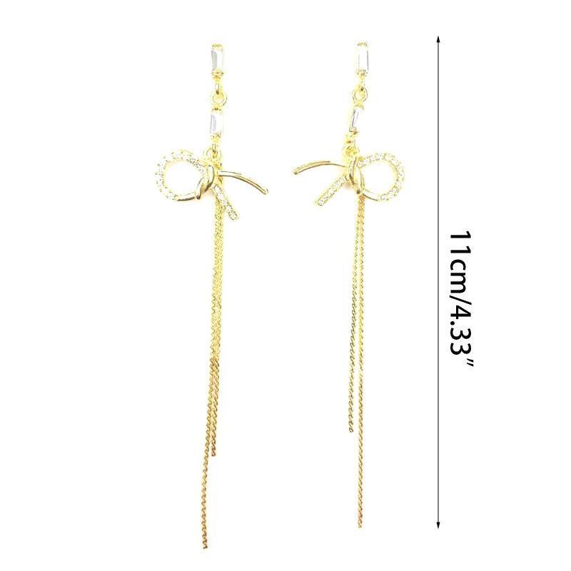2 Pcs Long Tassel Dangle Drop Earrings Trendy Fashion Jewelry for Women Lady