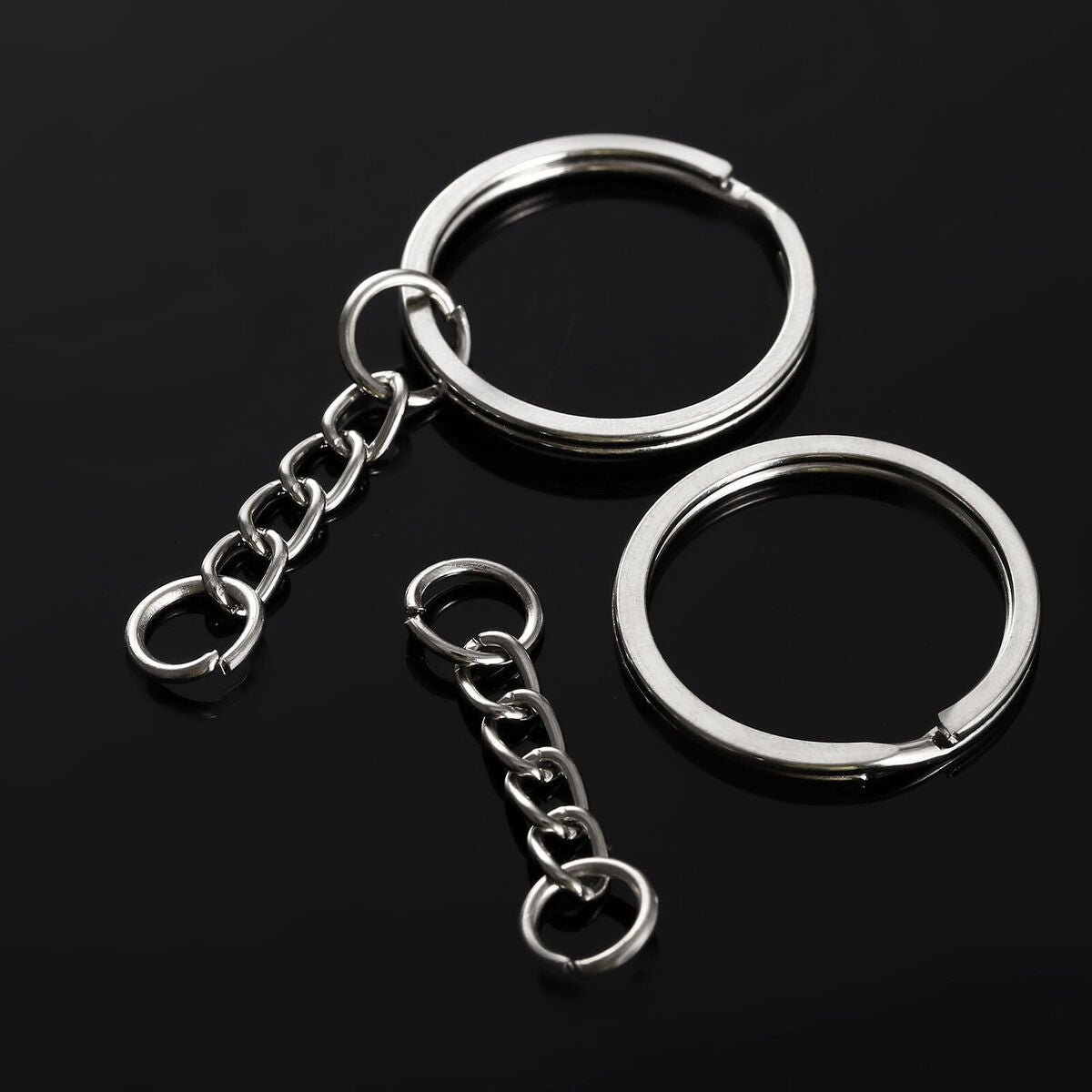 100pcs 25mm*30mm Keyring Key Chain Split Rings Findings Short Loop DIY Household