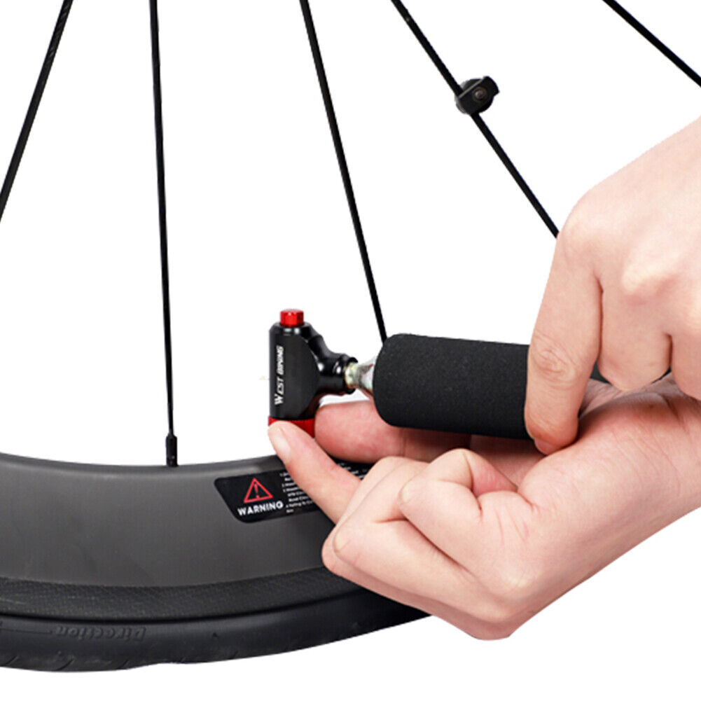 WEST BIKING CO2 Bike Tire Inflator Head for Presta Schrader Valve (Red)