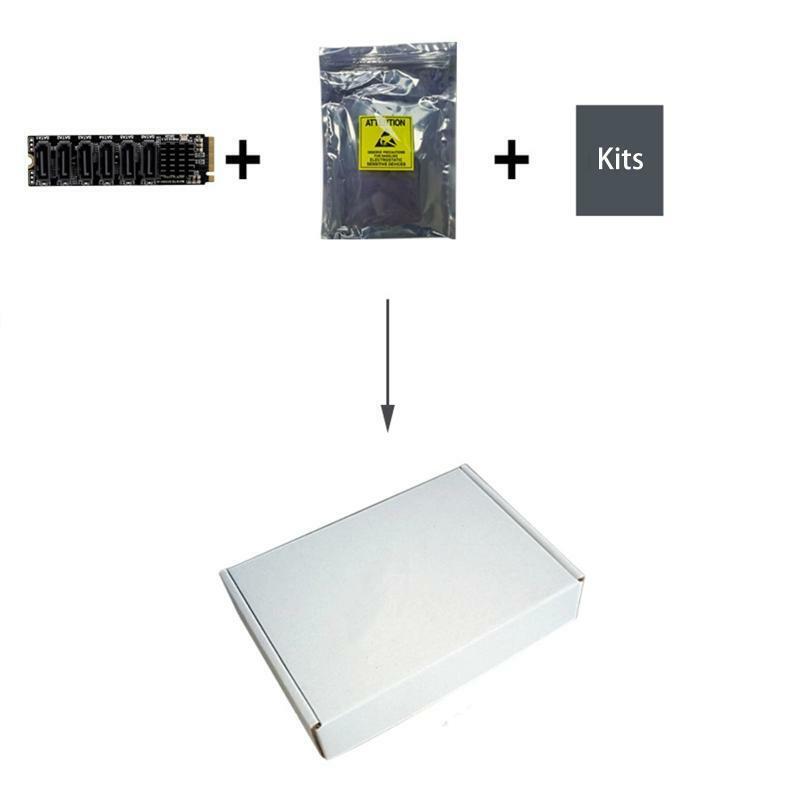 M.2 to Sata3.0 Adapter Card Converter Card with 6 Sata3.0 Ports ASM1166 Chipset